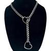 1 шт. Кольцо-сердце Цепочка-слип для женщин Панк-рок Ожерелье из нержавеющей стали Кубинская длинная цепочка Модное простое регулируемое Y-ожерелье