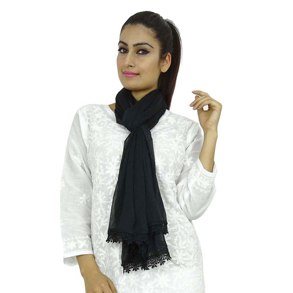 Индийский шарф Dupatta с запахом из шифона, длинный палантин, чунни, шарф с кисточками