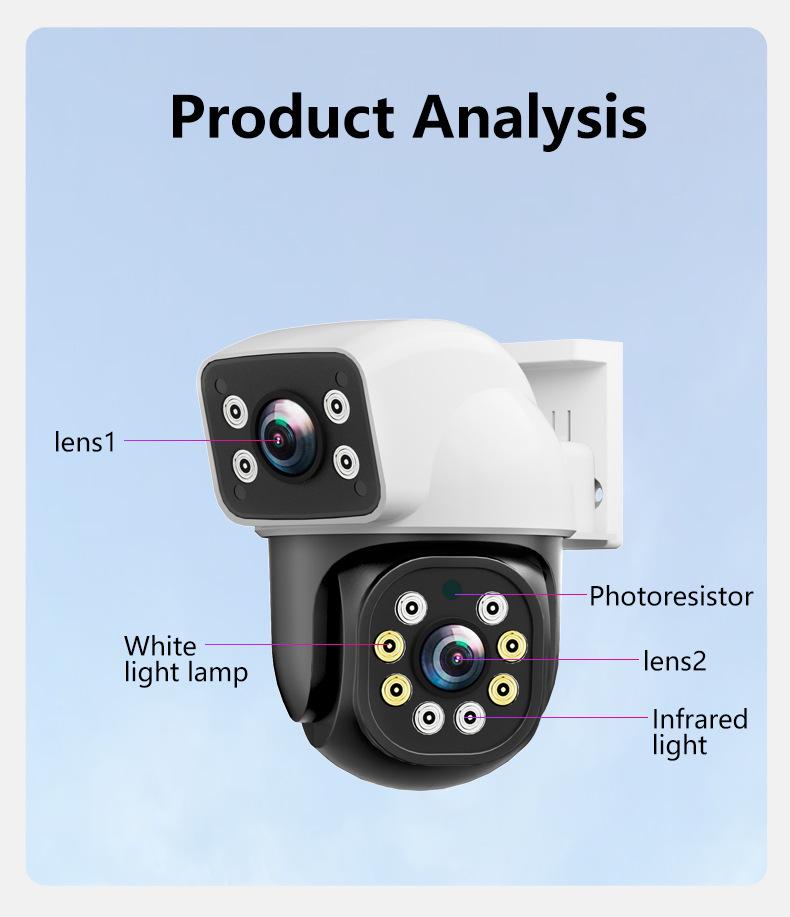 360° Dual Lens Wireless Waterproof Outdoor Surveillance Dome Camera