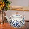 Enamel Teapot Porcelain Enameled Teakettle 2.5L Sturdy Water Milk Warmer Kettle Coffee Pot for