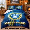 Leeds United Pattern Bedding 3Pcs Set Custom Name, Bed Sheet And Pillowcases For Home Bedroom