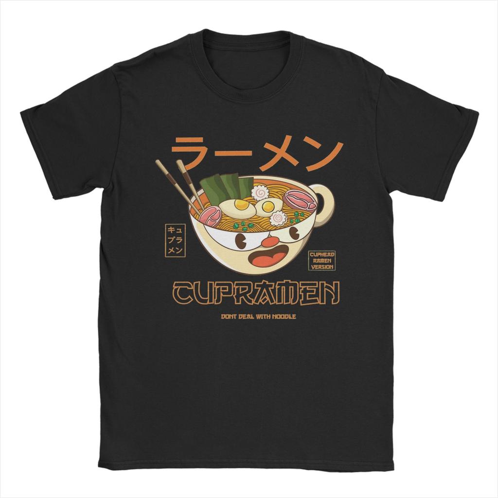 Cupramen Cuphead Футболка Летняя Хип-Хоп Футболки Мужские Хлопок Круглый Вырез Оверсайз Футболки С Коротким Рукавом Y2K Смешная Футболка