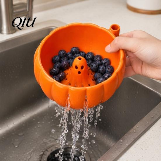 Halloween Window Decoration Swirl Bowl, Ghost Center Berry Wash with 360 Degree Rotating Vortex PLA Candy Bowl Spin Function, Fruit Strainer