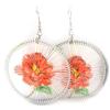 [R5251] - Orange 'Flora' Earrings - 47 Mm