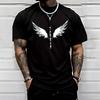 2024 New Angel Wings Graphic Print Men's T-shirt Loose Casual Daily Large Size O-Neck T Shirt Gym Fitness Male Short Sleeve Top