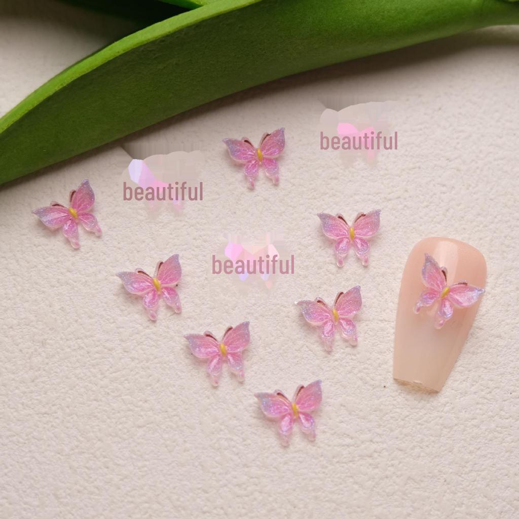 3D светящиеся бабочки для дизайна ногтей и чехол для телефона, аксессуары своими руками