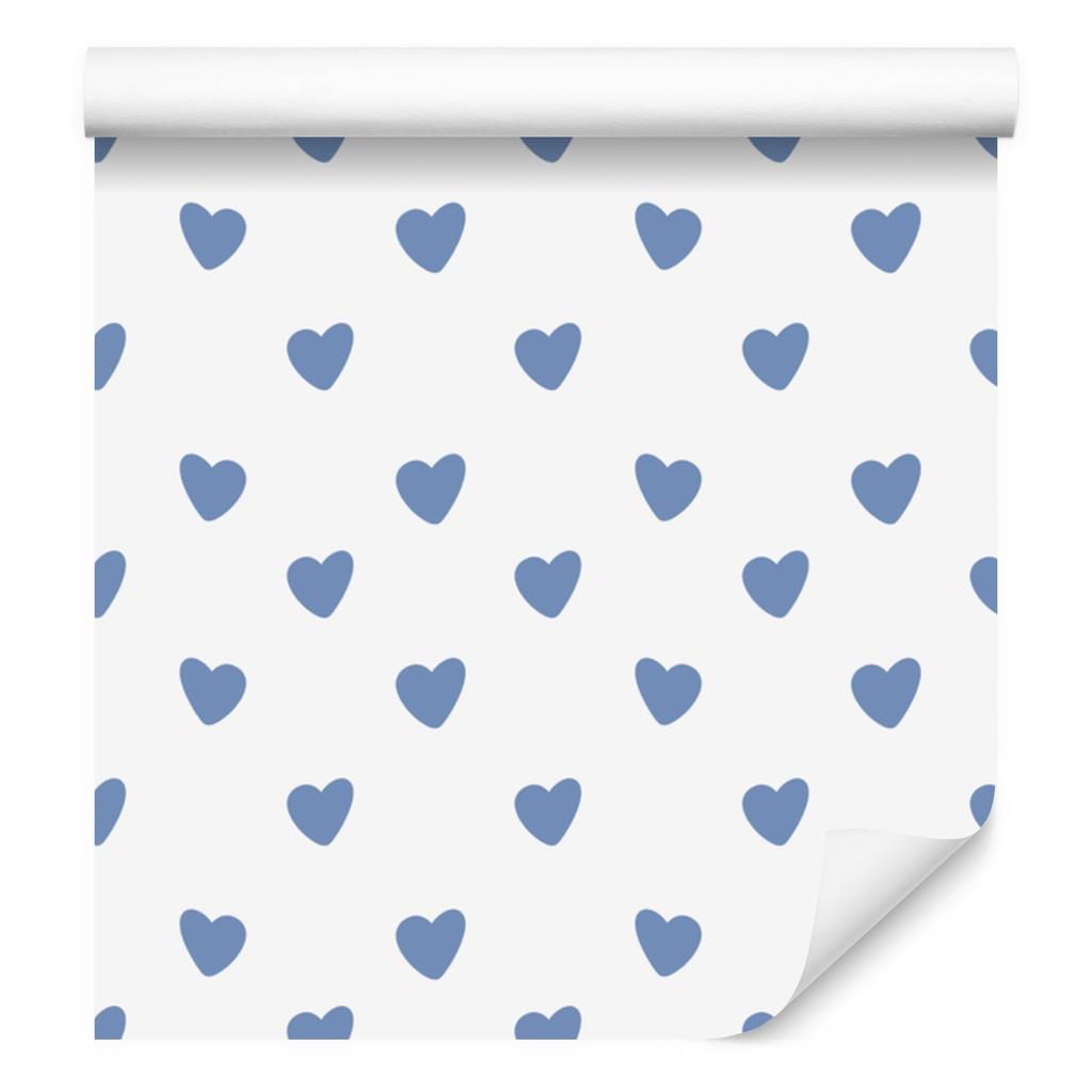 Heart Wallpaper White, Azure and Blue 50x1000