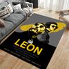Movie Poster Area Rug, Leon The Professional Jean Reno Natalie Portman Yellow Black Print, Film Fan Room Decor, Non-Slip Mat