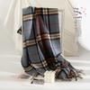 Faux Cashmere Scarf with Plaid Pattern, Thick and Warm, Long Length, Perfect for Autumn and Winter Seasons.