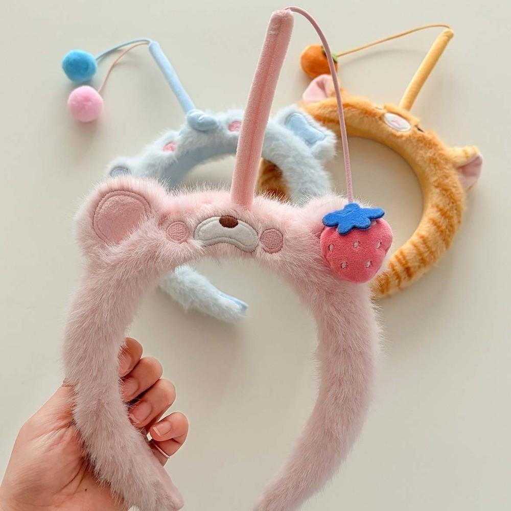 Panda Cat Fishing Plush Headband Hair Accessories Girls Cartoon Hairband Adorable Hair Hoop Women