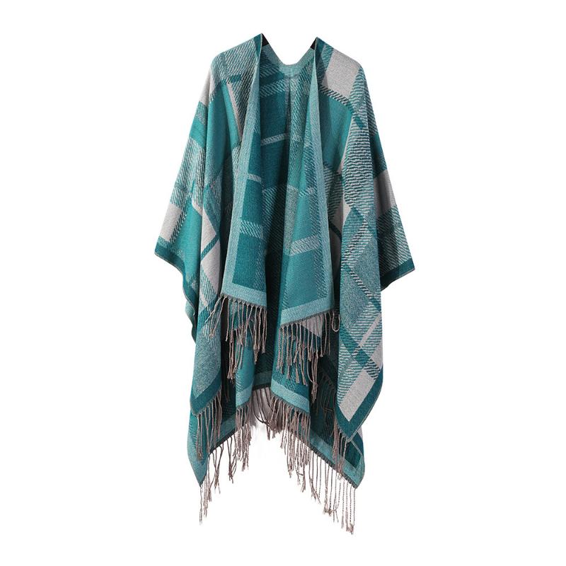 Ethnic Style Shawl Summer Outer Wear Women's Large Shawl Cape Cloak High-end Knitted Scarf
