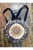 Fargin Этнический Аутентичный Богемный Круглый Рюкзак с Вышивкой Ежедневный Дорожный Водонепроницаемый Рюкзак