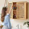 Bathroom Wall Cabinet, 2 Doors and Adjustable Shelf with 3 Height Levels, Over the Toilet Storage Medicine Cabinet Wall Mounted, Hanging Organizer