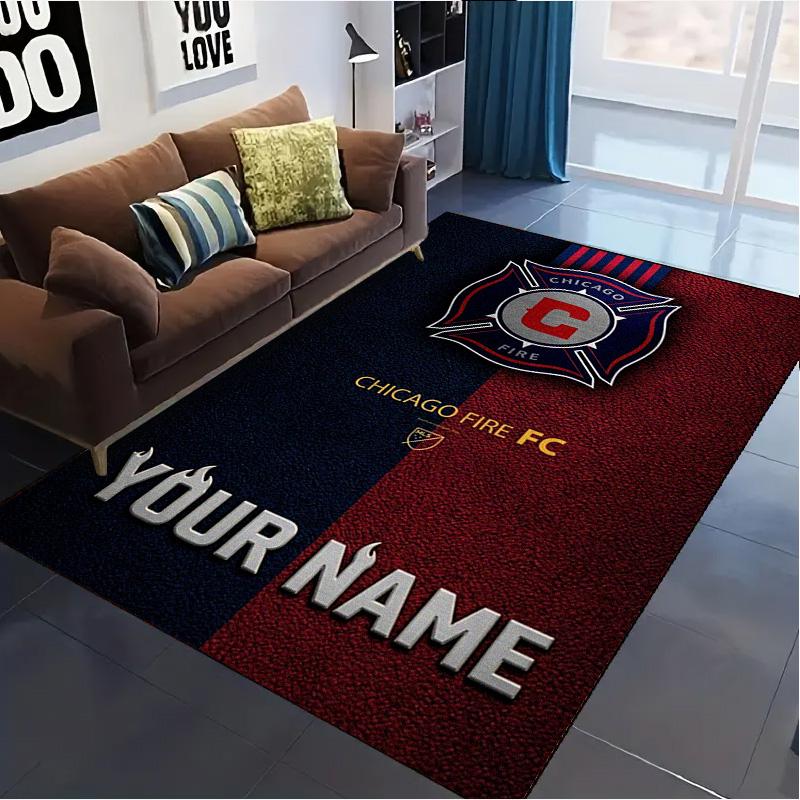 Name Custom Chicago Fire Carpet Rug for Living Room Bedroom Home Sofa Decoration,Kids play Non-slip Floor Mat