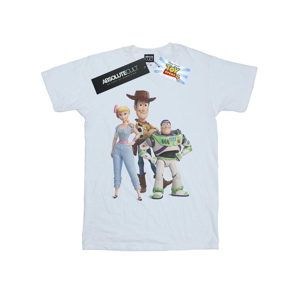 Disney Womens/Ladies Toy Story 4 Woody Buzz and Bo Peep Cotton Boyfriend T-Shirt