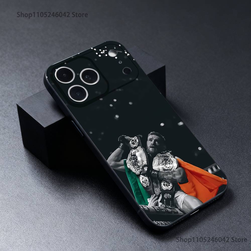 Чехол для телефона C-Conor Mcgregor для iPhone 17,16,15,14,13,12,11,Pro,XS,Max,XR,Plus,E,SE4,Mini Черный Мягкий Чехол