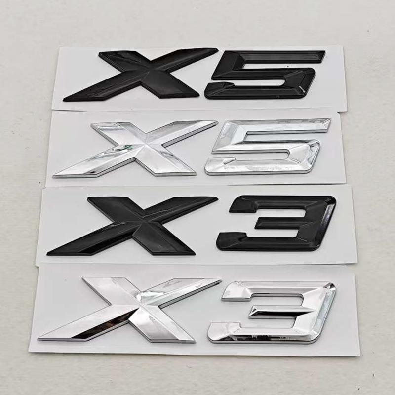 NEW 3D ABS Car Styling Logo X3 X5 Rear Trunk Badge Sticker Emblem Decals For BMW X3 X5 Auto Tail Accessories xs1