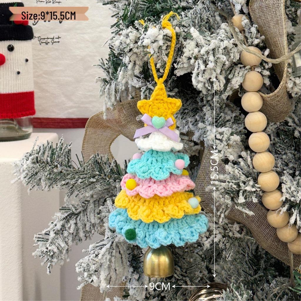 Вязаные шерстяные елочные колокольчики, символизирующие дофамин, — украшения для автомобиля и небольшие праздничные подвески.