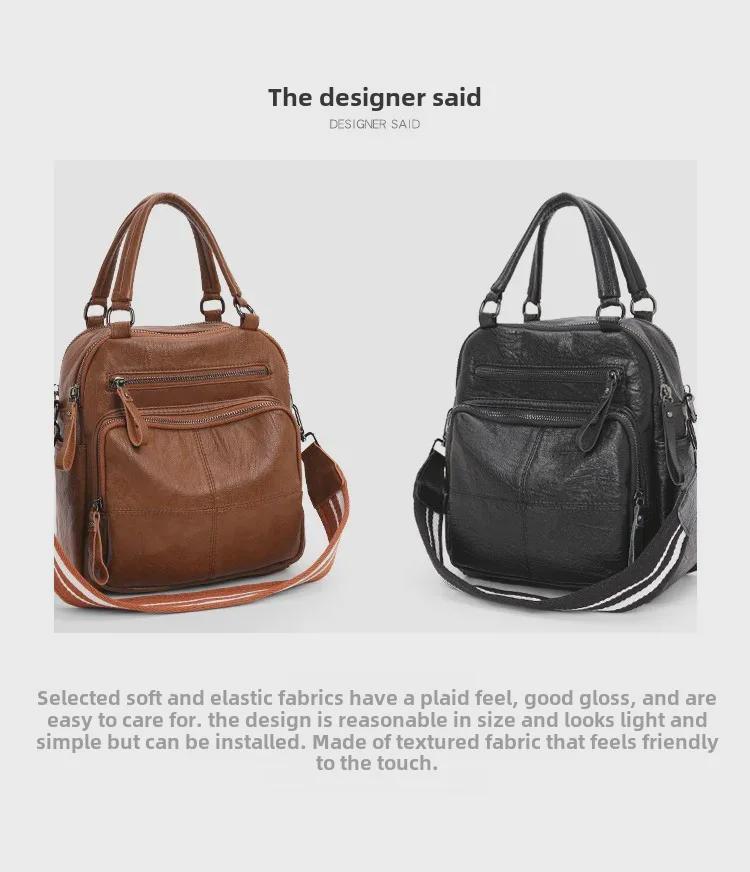 Women's 2025 Cross-Border Multifunctional Soft Leather Backpack: New Cowhide Casual Ladies Bag