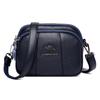 Women'S Soft Leather Shoulder Bag Splicing Fashion Messenger Bag Multi-Layer Mobile Phone Change Bag