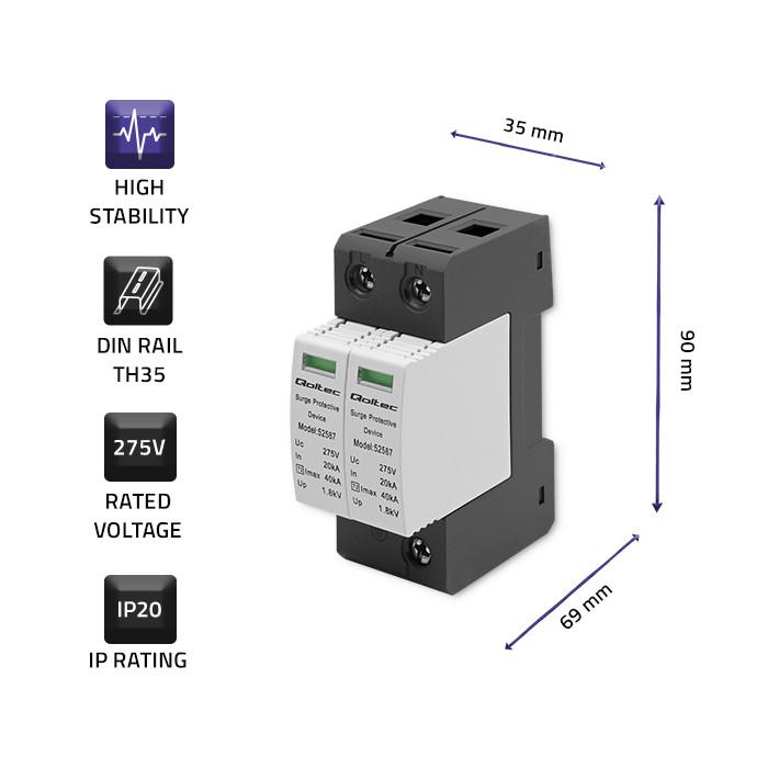 Qoltec Industrial DIN Rail Power Supply | 480W | 24V | 20A