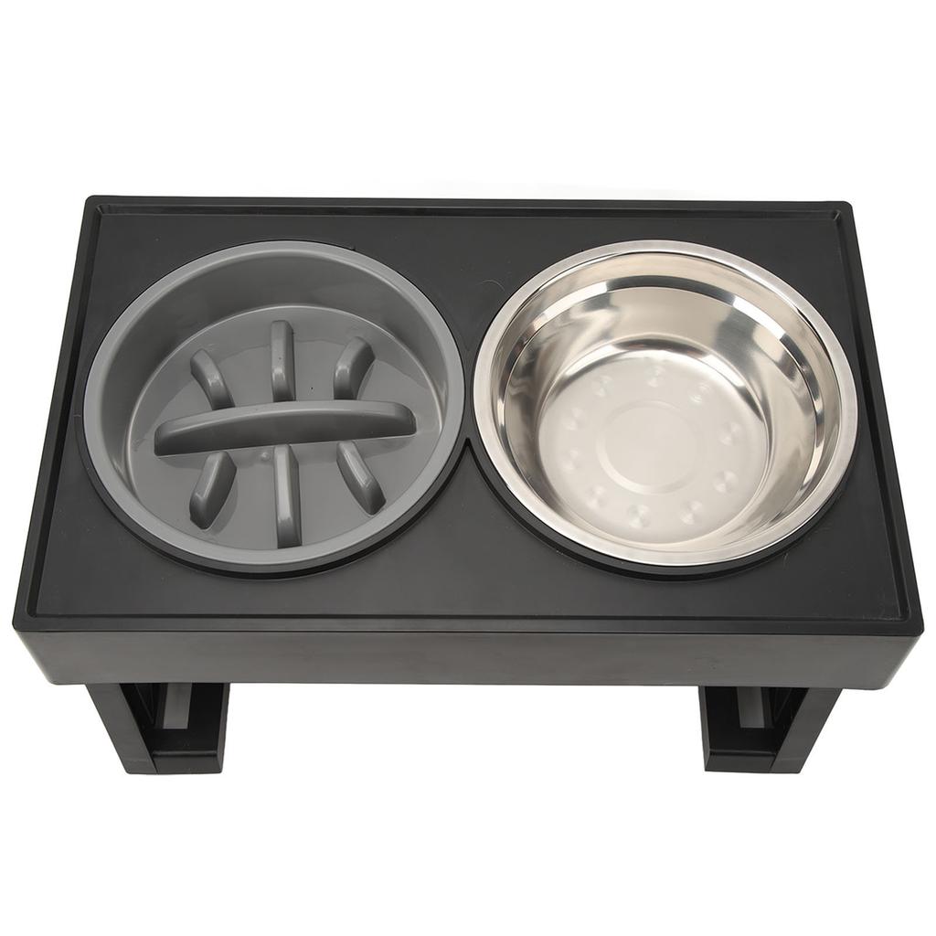 Elevated Dog Bowls with Stainless Steel Dish Height Adjustable Prevent Slip Raised Dog Slow Feeder