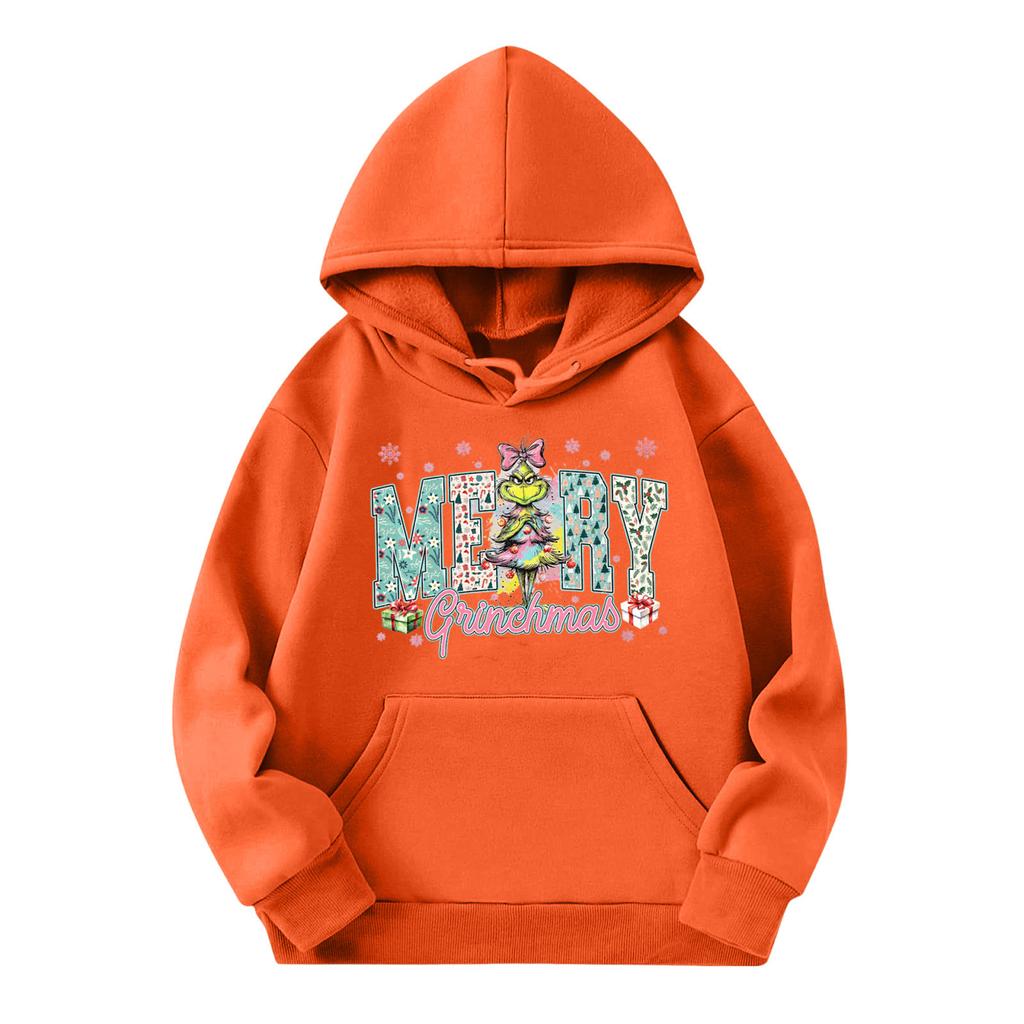 Child Fashion Lightweight Long Sleeve Pullover With Pockets  Print Hoodie