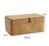 Handmade Seagrass Woven Storage Box Seaweed Storage Finishing Basket with Lid Sundry Bath Cosmetic Towel Container mx01161829