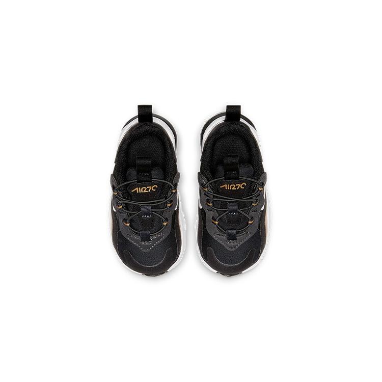 Nike Кроссовки Air Max 270 с амортизацией, низкие, для бега, черные с золотым, для младенцев и малышей CD2654-005