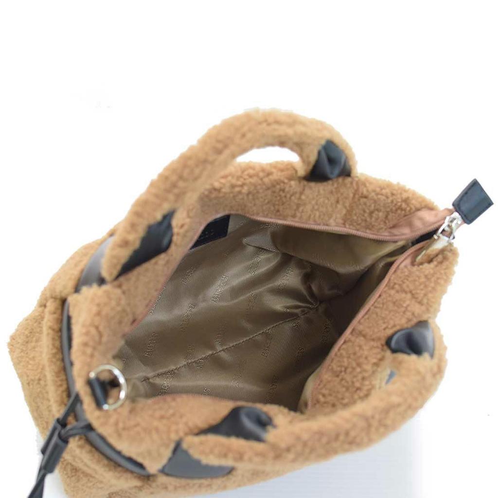 [Barcos] Yampi Light 2-Way HandbagShoulder Bag, Lightweight, Fluffy, Soft Goat Leather, Camel