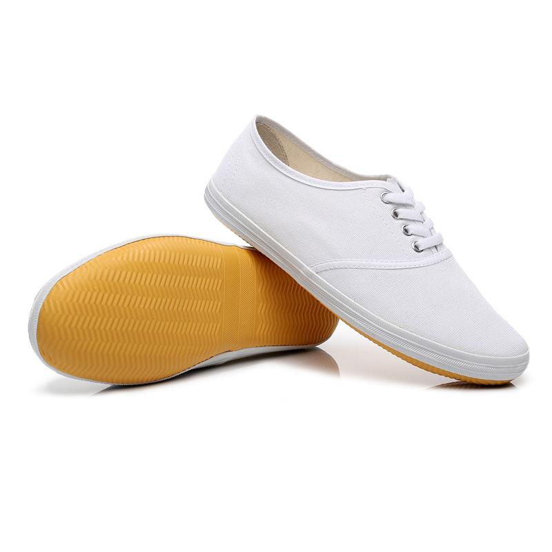 Маленькие белые туфли мужские и женские парусиновые туфли студенческие гимнастические туфли белые кроссовки утренняя зарядка обувь для боевых искусств рабочая обувь для медсестер