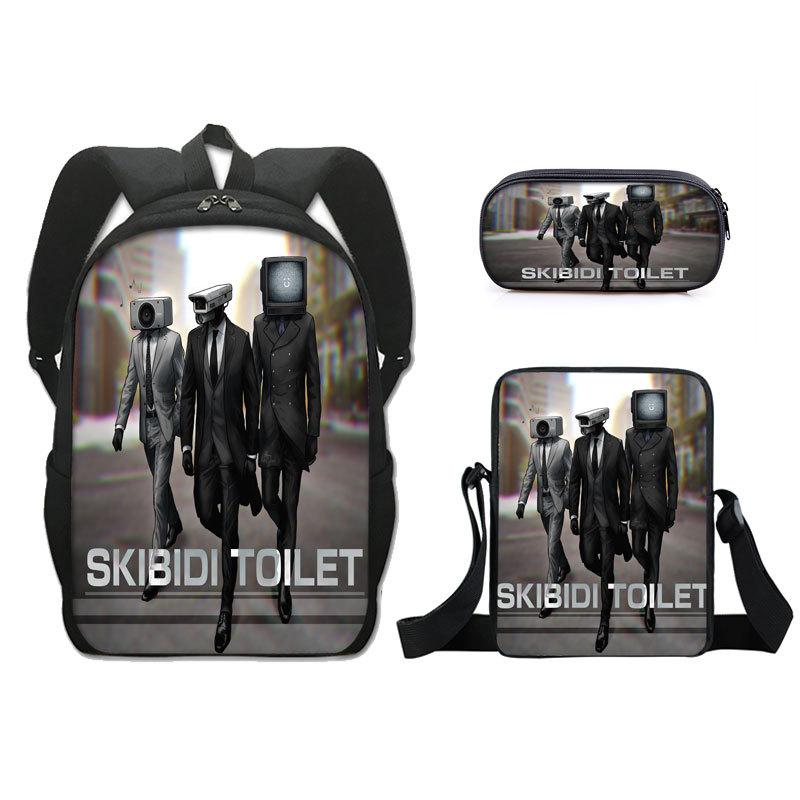 Классический Новинка skibidi туалет 3D Печать 3 шт./Набор ученический Школьные сумки Рюкзак для ноутбука Рюкзак Диагональная сумка на плечо Пенал