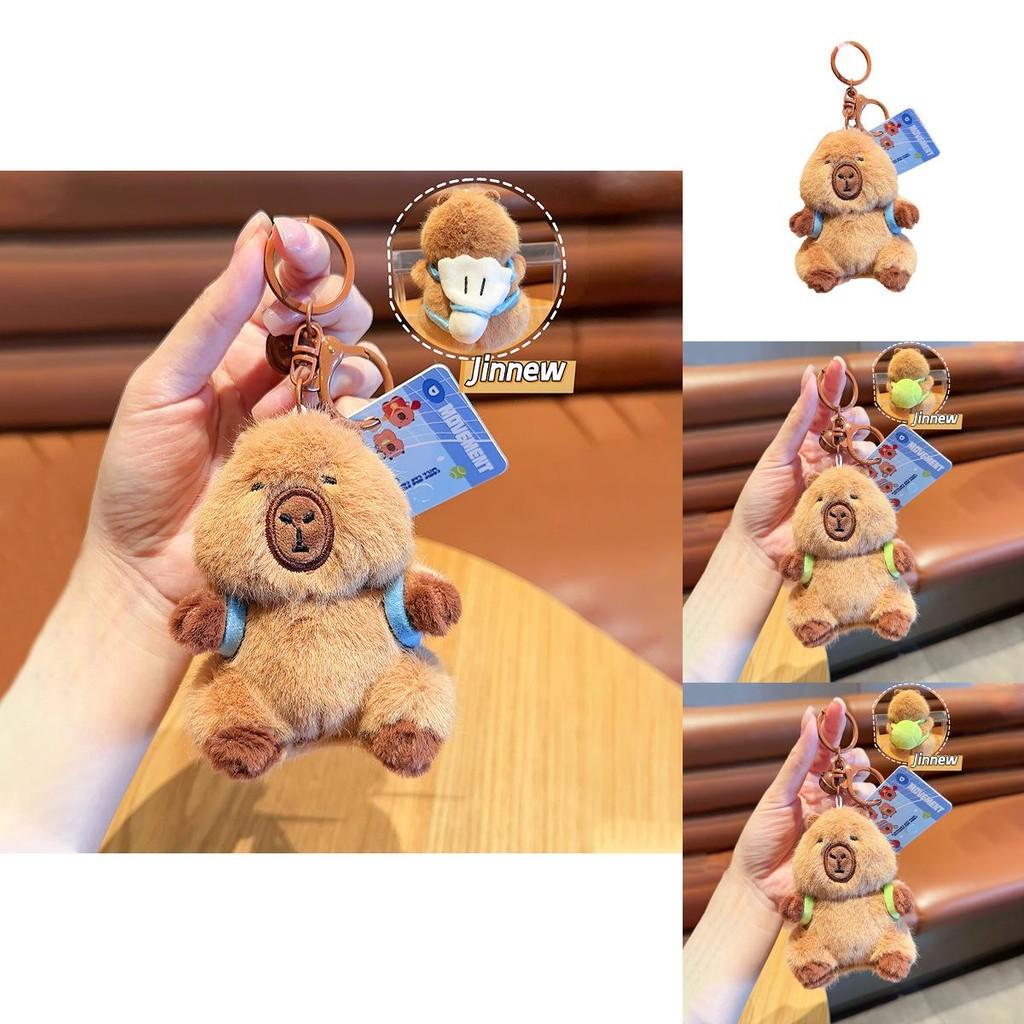 Adorable Jinnew Capybara Plush Keychain Accessory Sports Theme Cute Gift Idea