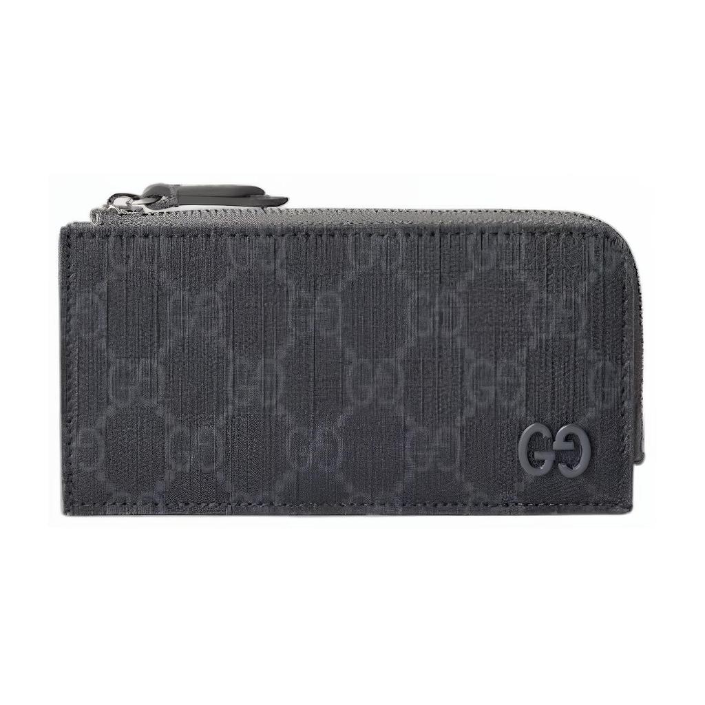 Gucci GG Logo Zipper Wallet Unisex Wallet Dark-Gray 795233-FACQC-1048
