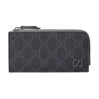 Кошелек на молнии с логотипом GG Унисекс Темно-серый 795233-FACQC-1048
