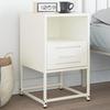 VidaXL Bedside Table White 36x39x60.5 Cm Steel, Cabinet, Side Cabinet, Bedroom Furniture, Bedside Table, 846564
