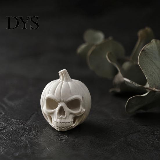 Жуткие Аксессуары для Учебного Стола, 3D Печатное Украшение Череп Тыква, Белая Смоляная Статуэтка Скелета, Декор Комнаты в Темном Стиле, Скульптура на Тему Хэллоуина