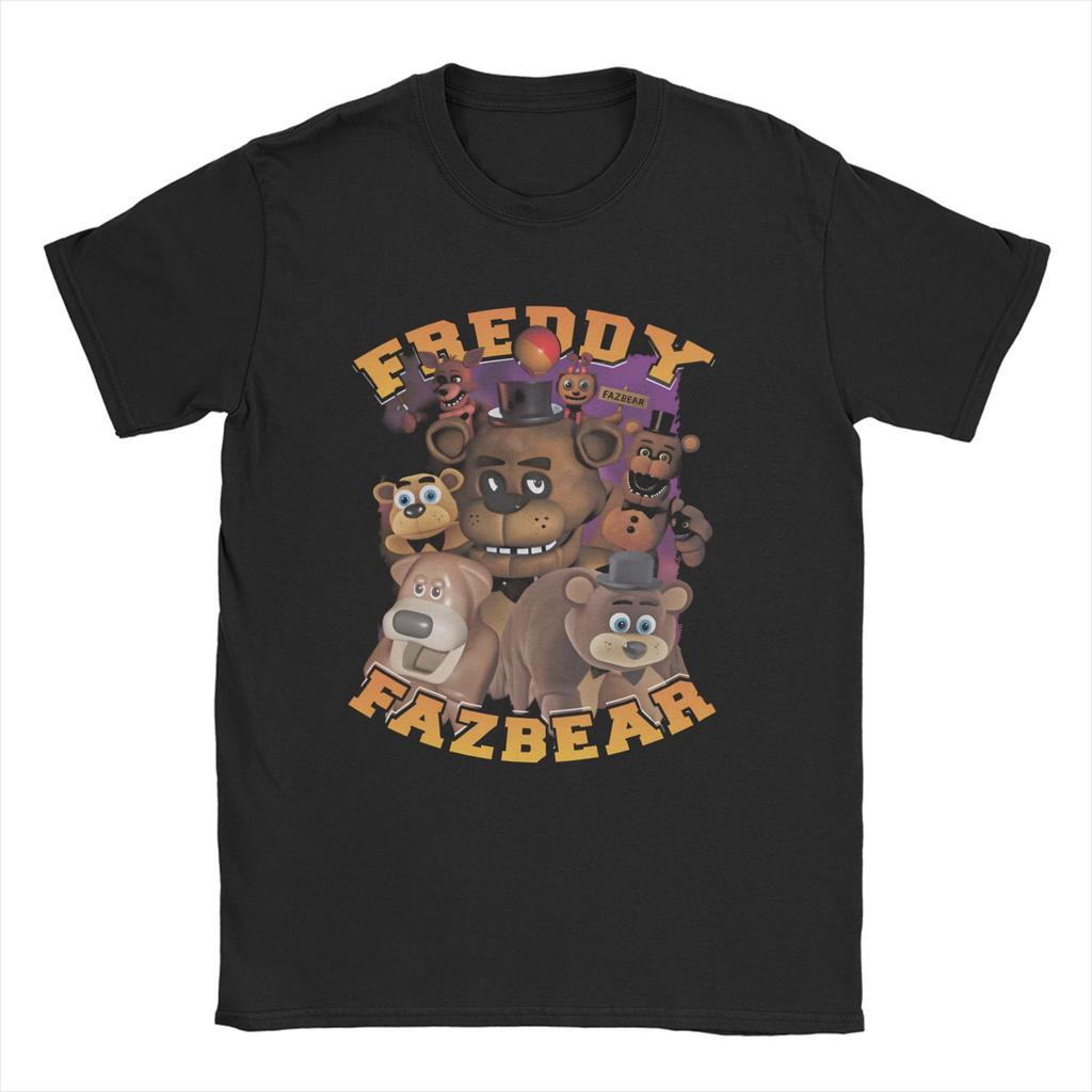 Мужская футболка FNAF В Фредди Забавная Хлопковая Футболка С Коротким Рукавом Футболки С Круглым Воротником Топы Идея для Подарка