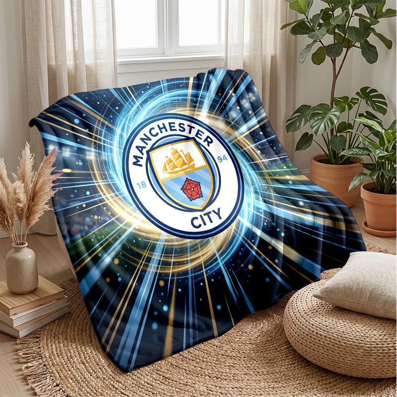 Manchester City Theme blanket Soft Flannel Blanket Plush Throw Blanket Cozy Sofa Bed Blanket for Home Decor