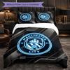 Manchester City Pattern 3 Pieces Bedding Set Soft Microfiber Duvet Cover with Pillow Cases for Bedroom