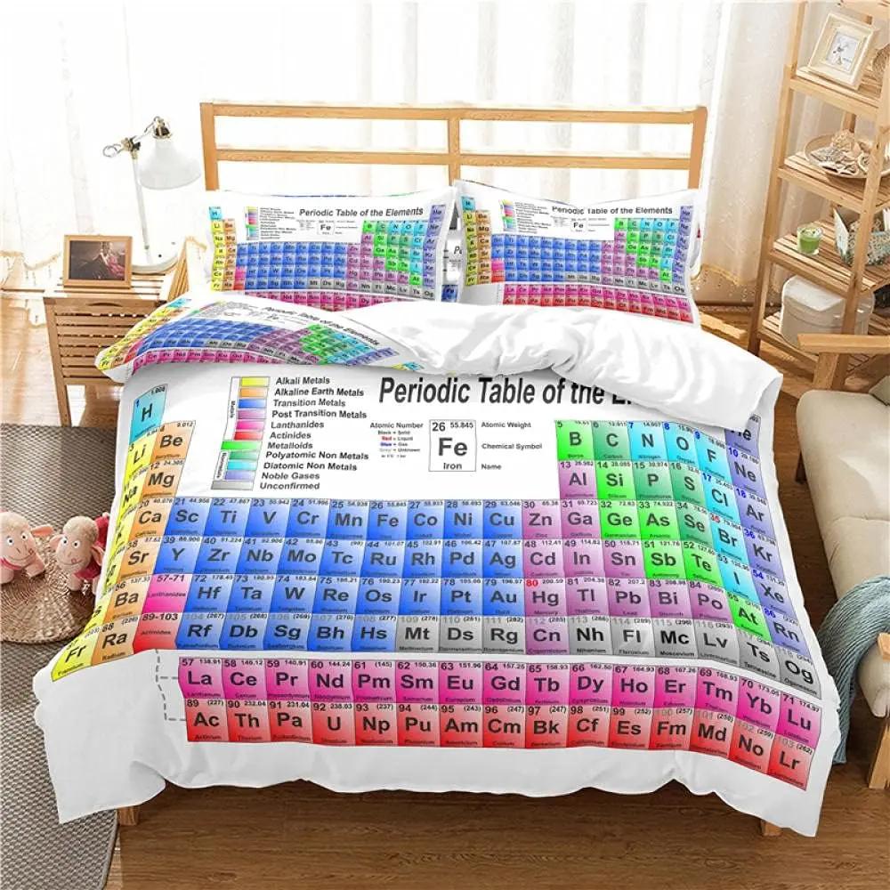 Periodic Table Of Elements Duvet Cover Twin Queen Science Theme Bedding Set For Chemistry Lovers Teens Kids Back To School Gifts