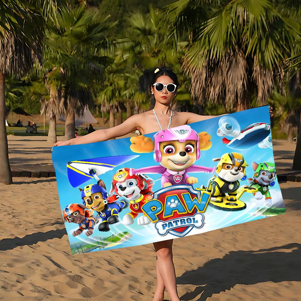 Cartoon P-Patrol Cute Dog Microfiber Blanket Quick Drying Beach Towels Oversized Printing Super Absorbent Pool Towel Blanket