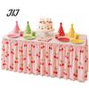Easy Install Table Skirt with Elastic Floral Fruit Skirt, 6Ft x 29.5in Pleated Home Dining Decor Teacher Desk for Classroom, Office Decor, Party