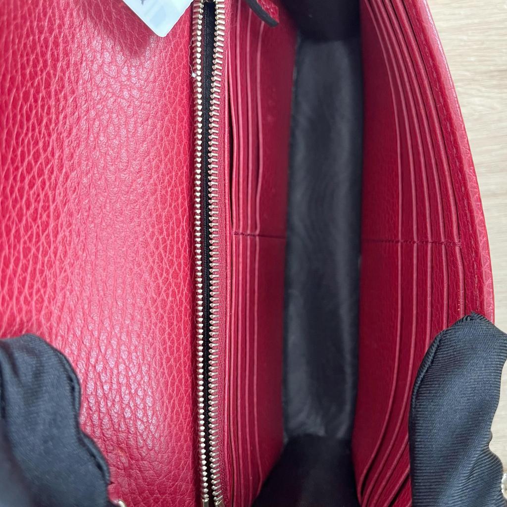 [Pre-Owned] Interlocking Double G Logo Litchi Grain Leather Shoulder Crossbody Bag - Excellent #DH1W9D