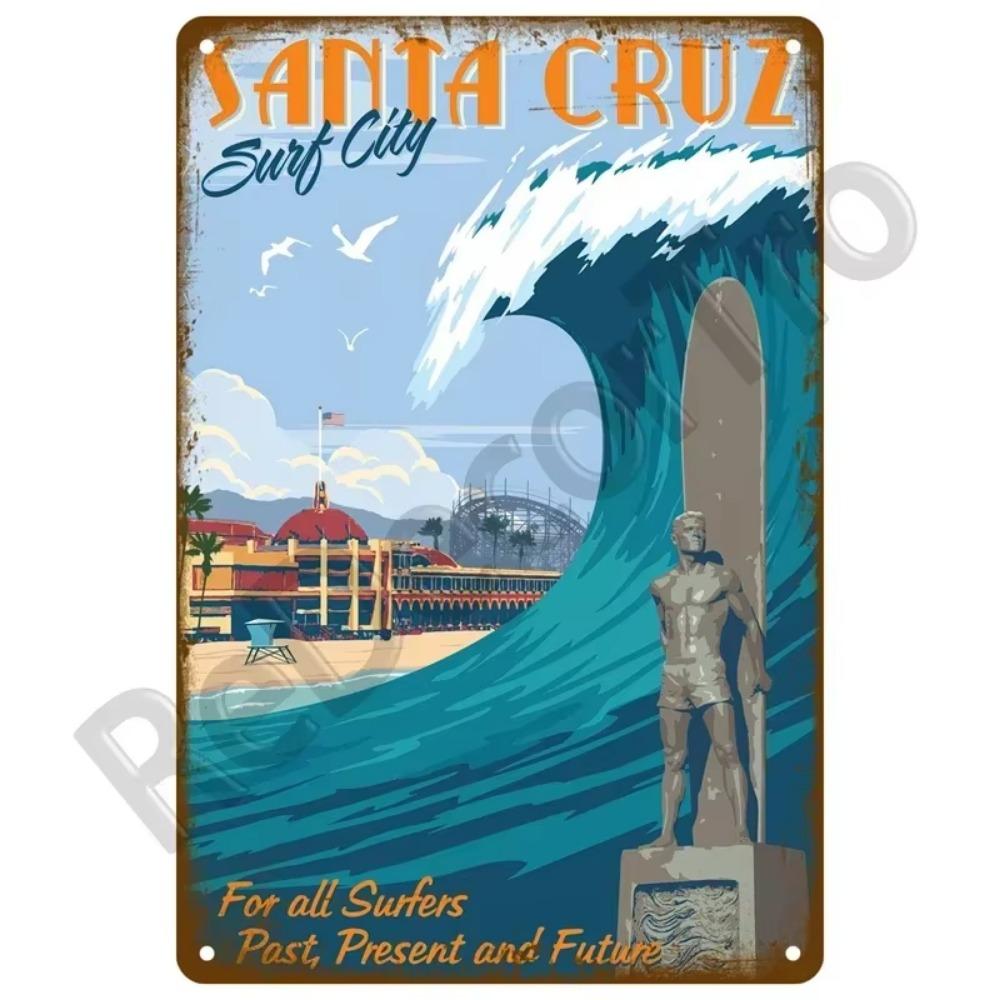 1PC Transform Your Space This Summer: 1PC Exquisite Vintage Metal Plaque, Perfect for Coastal Decor In Homes, Beach Bars & More