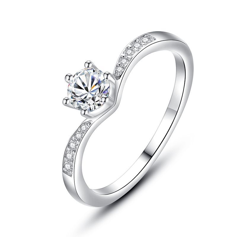 Tancise Classic стерлингового серебра 925 пробы кольцо с цирконом женские ювелирные изделия свадебное обещание вечерние подарок