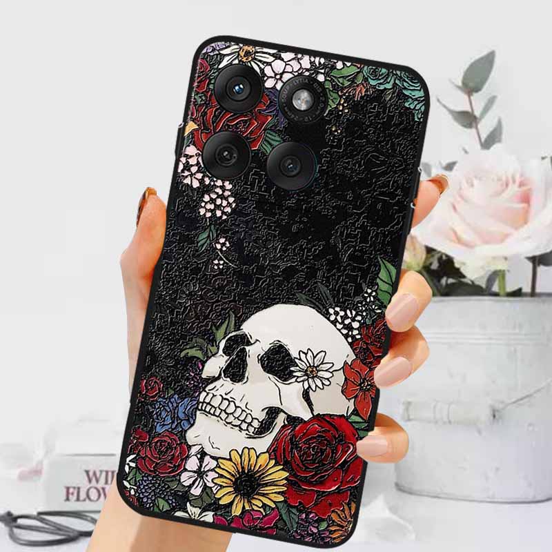 3D Тисненые Чехлы Для Edge 60 Fusion / Edge 60 Pro Рельефные Тисненые Ретро Силиконовая Задняя Крышка Для Edge 60 Stylus Черный Funda 60 Pro