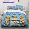 Manchester City F Custom Name Pattern Bedding Quilt Set Quilt Cover Pillowcase Home Birthday Gift(1 * duvet cover + 2 * pillowcase, without core)