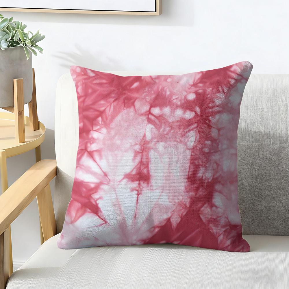 Red Abstract Art Pattern Cushion Cover Natural Linen Organic Fabric Double-Sided Printing Breathable Perfect For Home Decor