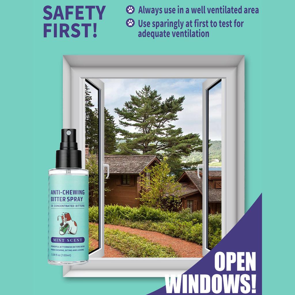 Горький спрей для собак, спрей для собак, не требующий жевания, для прекращения жевания, кусания и лизания мебели, для использования в помещении и на открытом воздухе, для тренировки поведения домашних животных, 100 мл